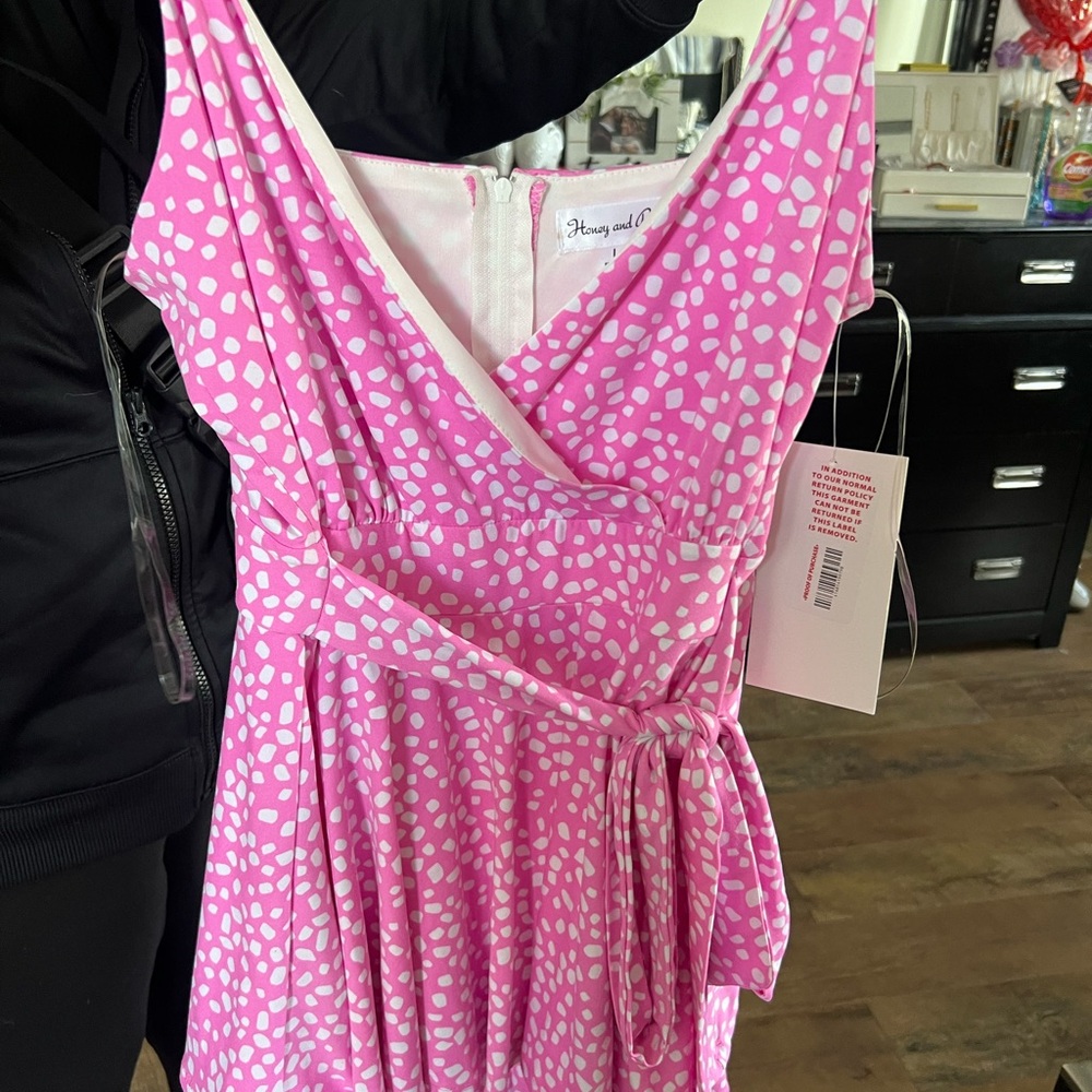 NWT Pink and White Sleeveless Dress